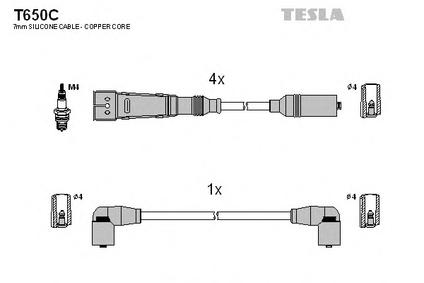 Комплект проводов зажигания TESLA T650C - Фото #1
