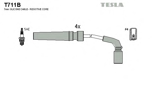 Комплект проводов зажигания TESLA T711B - Фото #1