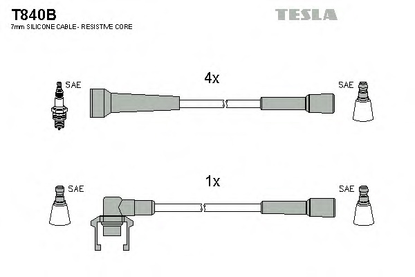 Комплект кабелiв запалювання TESLA T840B - Фото #1
