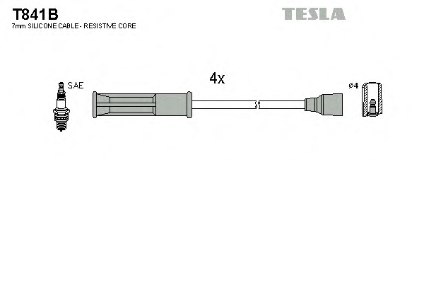 Комплект проводов зажигания TESLA T841B - Фото #1