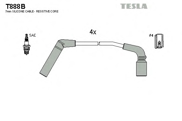 Комплект проводов зажигания TESLA T888B - Фото #1