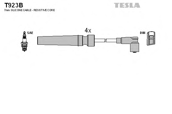 Комплект кабелів запалювання TESLA T923B - Фото #1