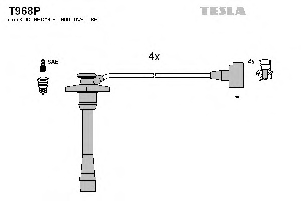 Комплект проводов зажигания TESLA T968P - Фото #1