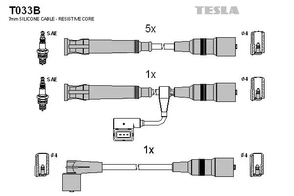 Комплект проводов зажигания TESLA T033B - Фото #1