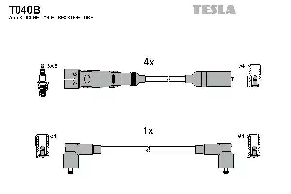 Комплект проводов зажигания TESLA T040B - Фото #1