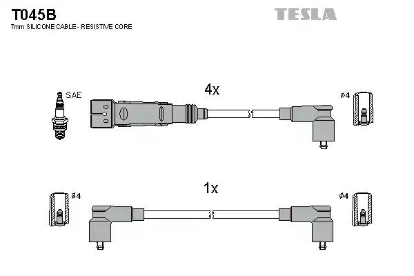 Комплект проводов зажигания TESLA T045B - Фото #1