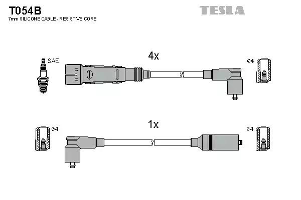 Комплект проводов зажигания TESLA T054B - Фото #1