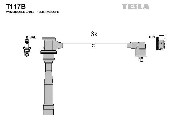 Комплект проводов зажигания TESLA T117B - Фото #1