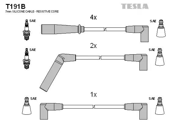 Комплект проводів запалювання TESLA T191B - Фото #1
