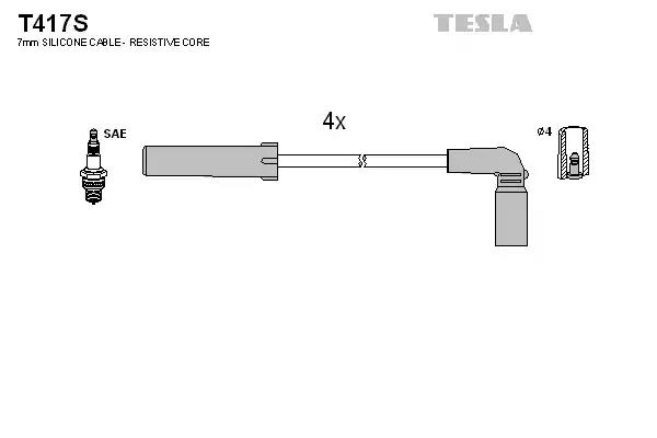 Комплект кабелiв запалювання TESLA T417S - Фото #1
