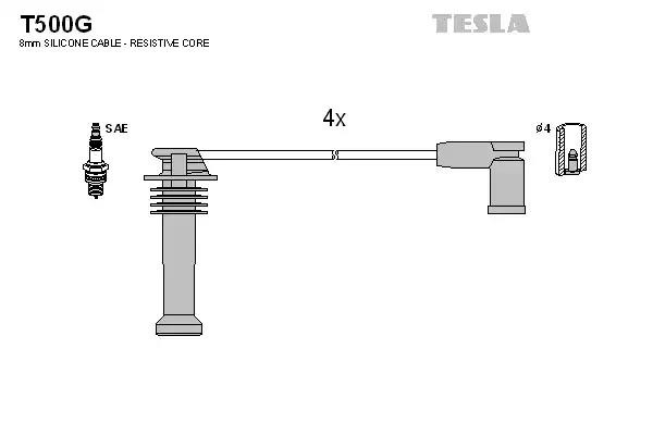 Комплект проводів запалювання TESLA T500G - Фото #1