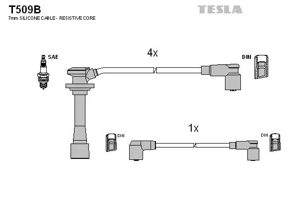 Комплект проводов зажигания TESLA T509B - Фото #1