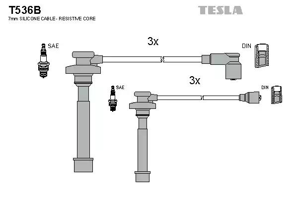 Комплект проводів запалювання TESLA T536B - Фото #1