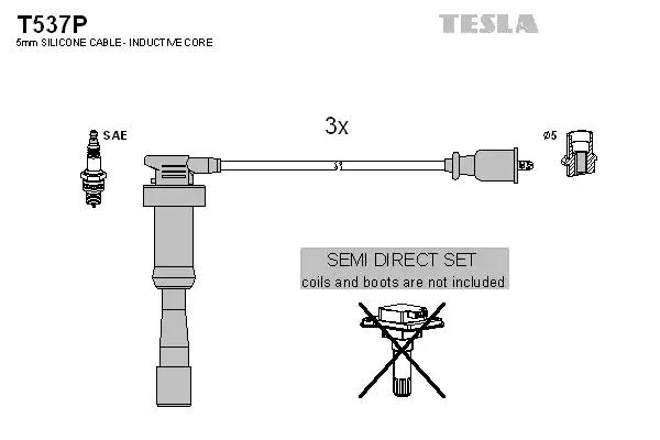 Комплект проводів запалювання TESLA T537P - Фото #1