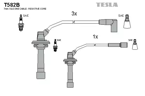 Комплект проводов зажигания TESLA T582B - Фото #1