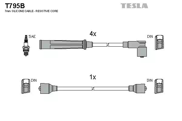 Комплект проводов зажигания TESLA T795B - Фото #1