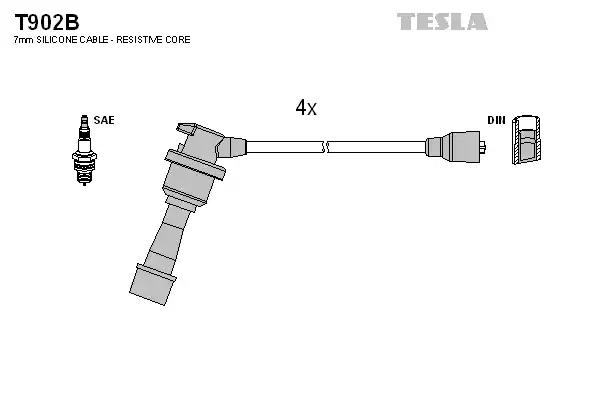 Комплект проводів запалювання TESLA T902B - Фото #1