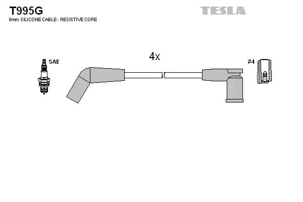 Комплект проводов зажигания TESLA T995G - Фото #1