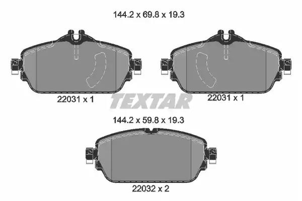 Комплект тормозных колодок, дисковый тормоз TEXTAR 2203101 - Фото #1