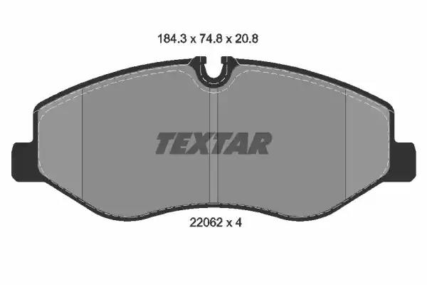 Комплект тормозных колодок, дисковый тормоз TEXTAR 2206201 - Фото #1