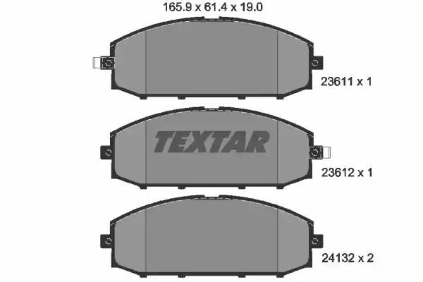 Комплект тормозных колодок, дисковый тормоз TEXTAR 2361101 - Фото #1