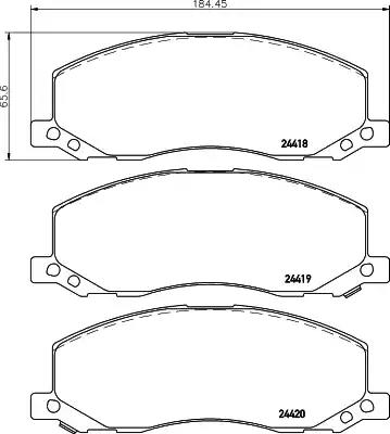 Комплект тормозных колодок, дисковый тормоз TEXTAR 2441801 - Фото #1