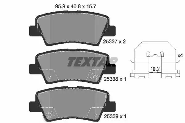 Комплект гальмівних колодок, дискове гальмо TEXTAR 2533701 - Фото #1