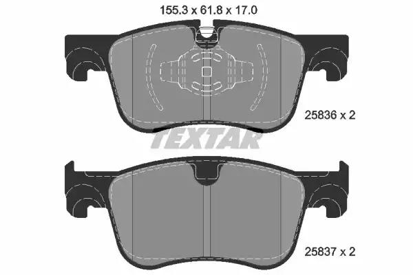 Комплект тормозных колодок, дисковый тормоз TEXTAR 2583601 - Фото #1