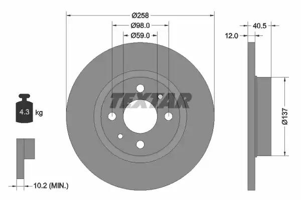 Тормозной диск TEXTAR 92041503 - Фото #1