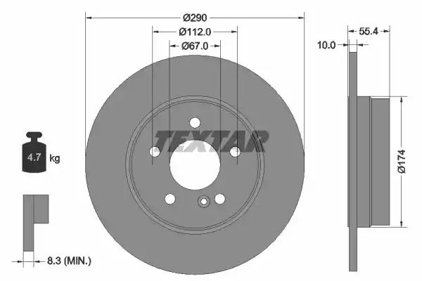 Гальмівний диск TEXTAR 92072703 - Фото #1