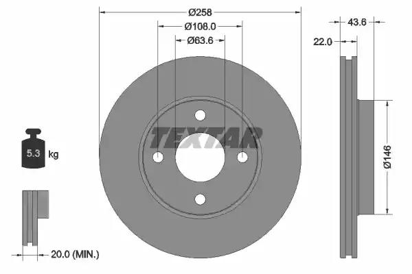 Тормозной диск TEXTAR 92096203 - Фото #1