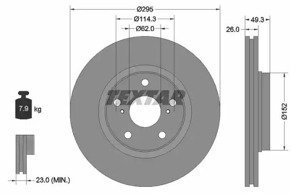 Тормозной диск TEXTAR 92163903 - Фото #1