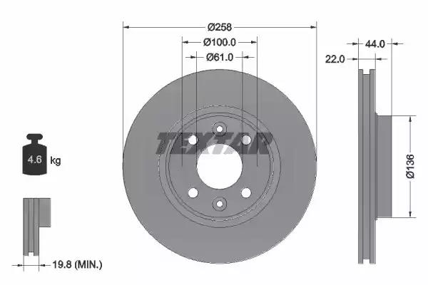 Тормозной диск TEXTAR 92255203 - Фото #1
