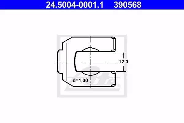 Кронштейн, тормозный шланг ATE 24.5004-0001.1 - Фото #1