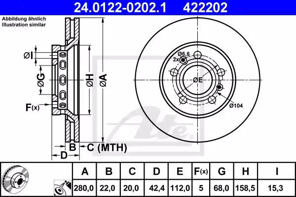 Тормозной диск ATE 24.0122-0202.1 - Фото #1