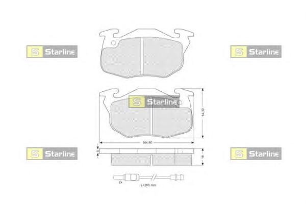 Комплект тормозных колодок, дисковый тормоз STARLINE BD S020 - Фото #1