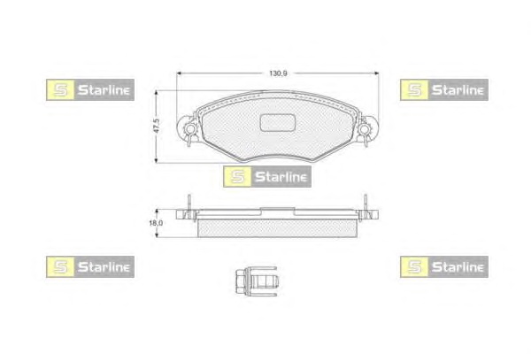 Комплект тормозных колодок, дисковый тормоз STARLINE BD S060 - Фото #1