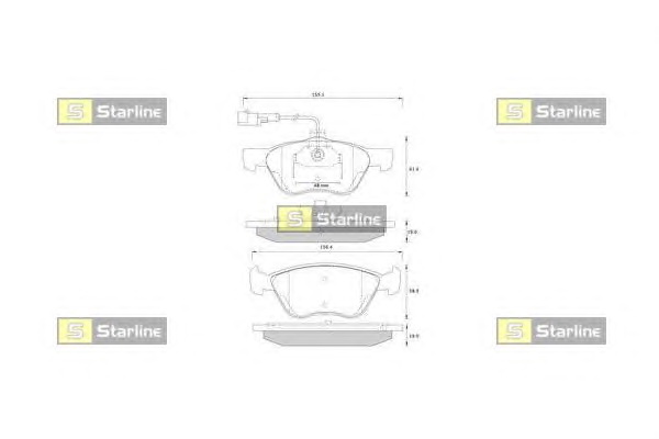 Комплект тормозных колодок, дисковый тормоз STARLINE BD S259 - Фото #1
