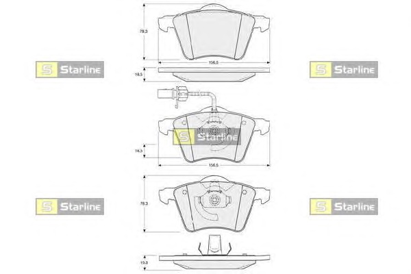 Комплект тормозных колодок, дисковый тормоз STARLINE BD S354 - Фото #1