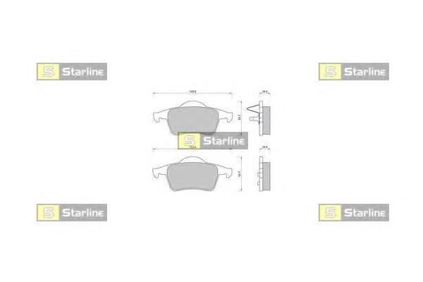 Комплект тормозных колодок, дисковый тормоз STARLINE BD S372 - Фото #1