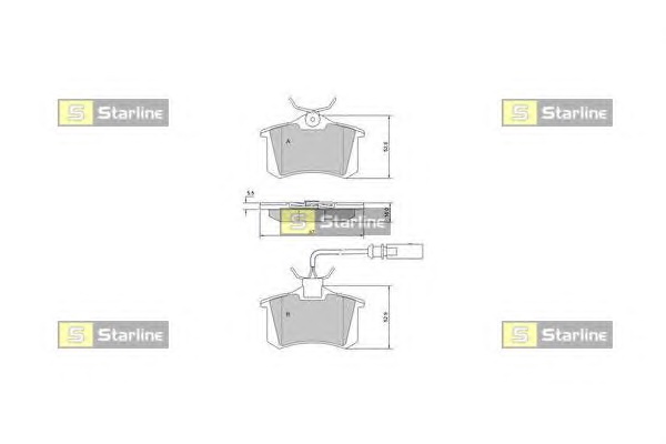 Комплект тормозных колодок, дисковый тормоз STARLINE BD S375 - Фото #1