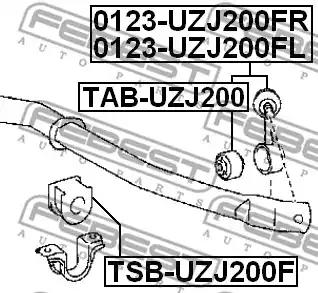 Тяга/стійка, стабілізатор FEBEST 0123-UZJ200FL - Фото #1