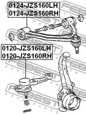 Важіль незалежної підвіски колеса, підвіска колеса FEBEST 0124-JZS160LH - Фото #1