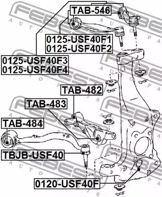 Рычаг независимой подвески колеса, подвеска колеса FEBEST 0125-USF40F1 - Фото #1