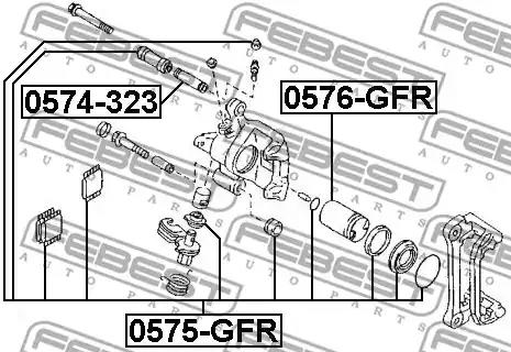 Ремкомплект, тормозной суппорт FEBEST 0575-GFR - Фото #1