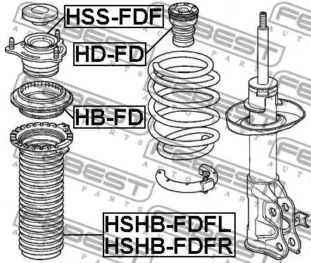 Верхня опора амортизатора FEBEST HSS-FDF - Фото #1