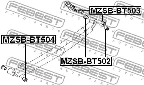 Втулка, листова ресора FEBEST MZSB-BT502 - Фото #1