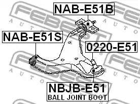 Сайлентблок переднего нижнего рычага передний FEBEST NAB-E51S - Фото #1