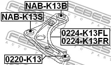 Сайлентблок переднего нижнего рычага задний FEBEST NAB-K13B - Фото #1