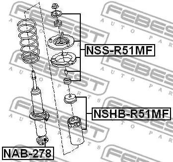 Верхня опора амортизатора FEBEST NSS-R51MF - Фото #1